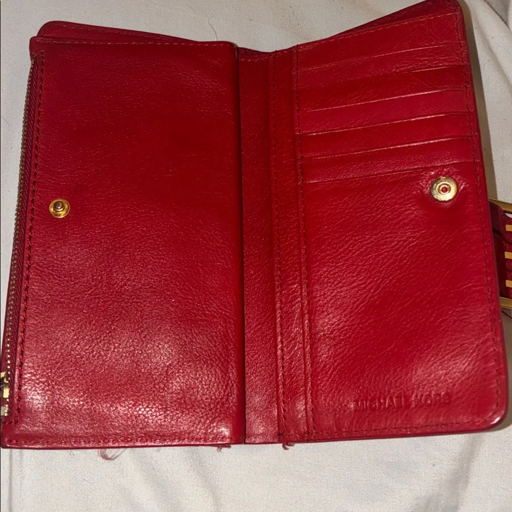 Michael Kors‎ Red Wallet with Gold Buckle